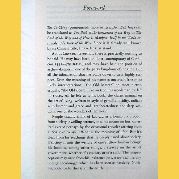 Book: Tao Te Ching by Lao-tzu, translated by Stephen Mitchell - Picture 9 of 16